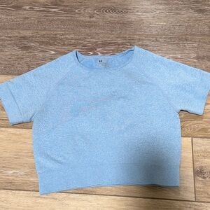 Blue crop athletic top